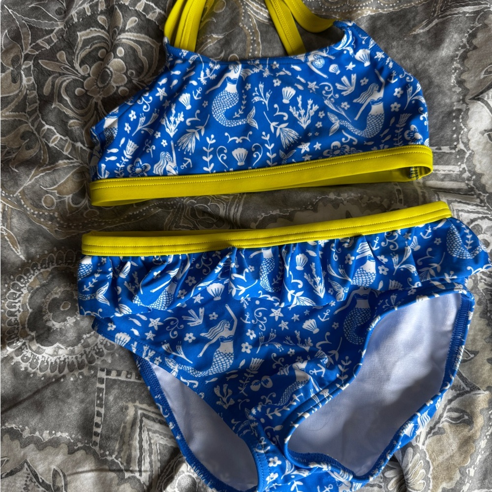 Mini Boden Blue and Yellow Swim Set
